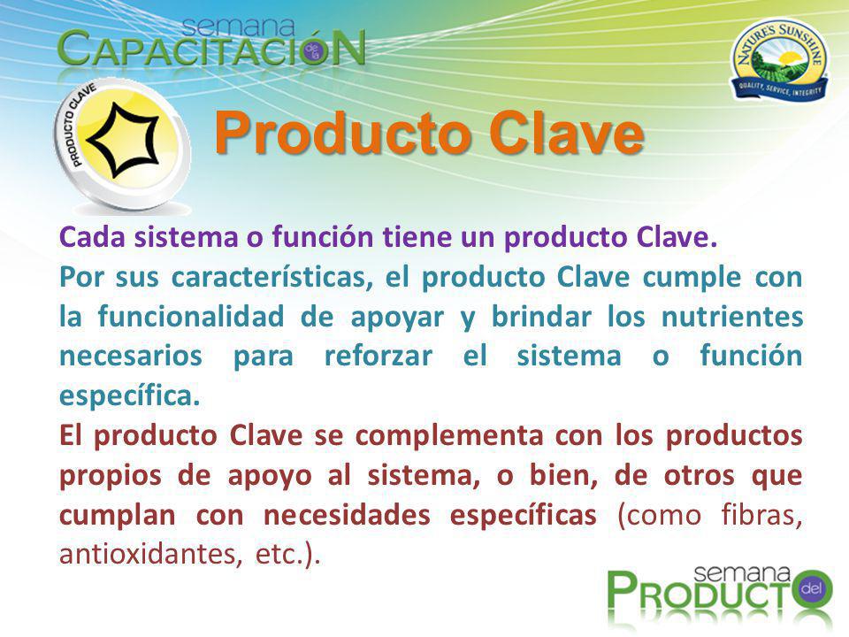 Producto Clave Cada sistema o función tiene un producto Clave.