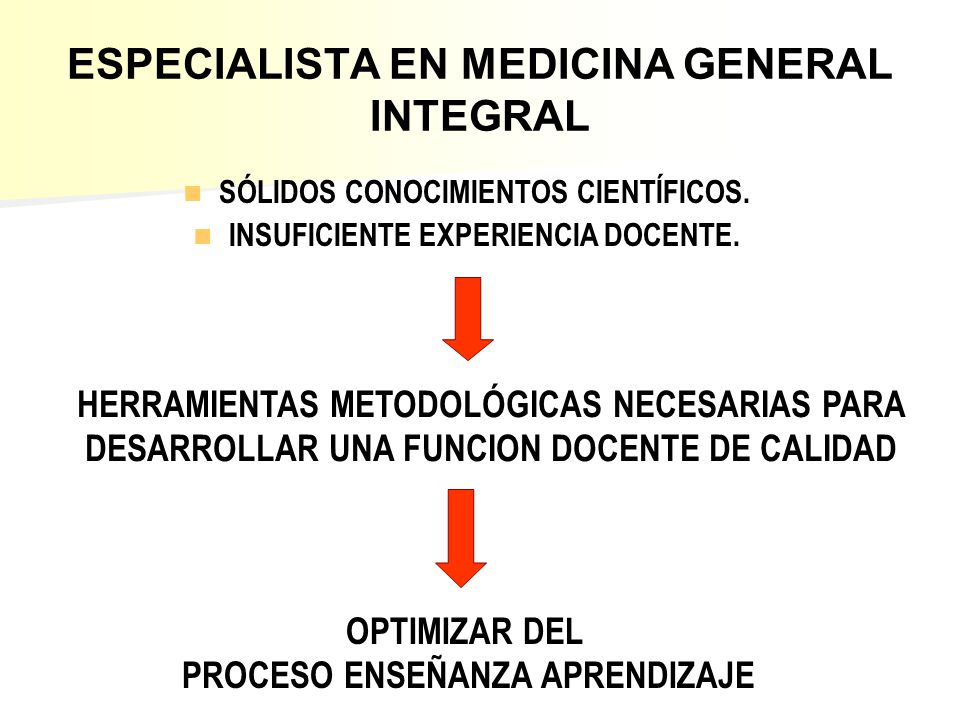 ESPECIALISTA EN MEDICINA GENERAL INTEGRAL