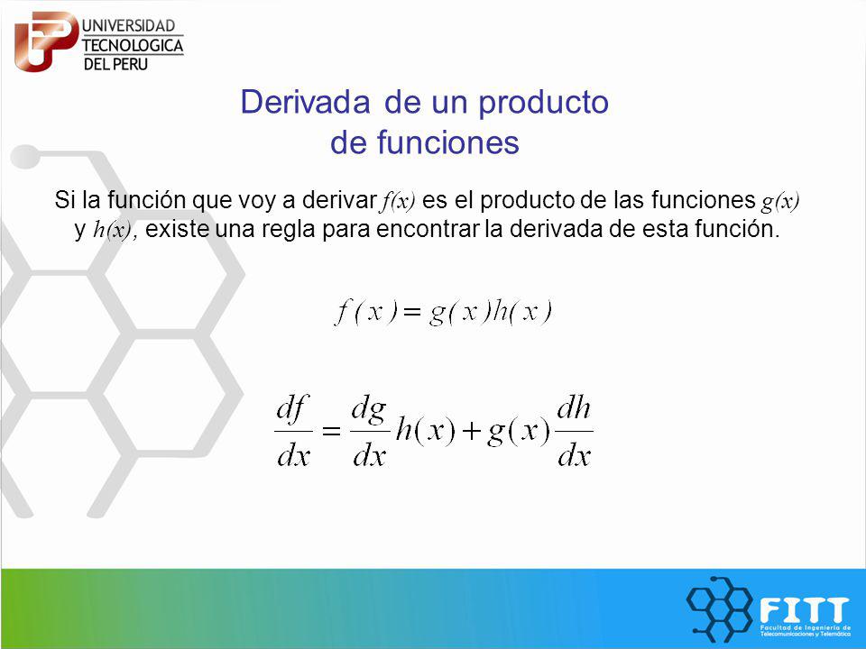 Derivada de un producto de funciones