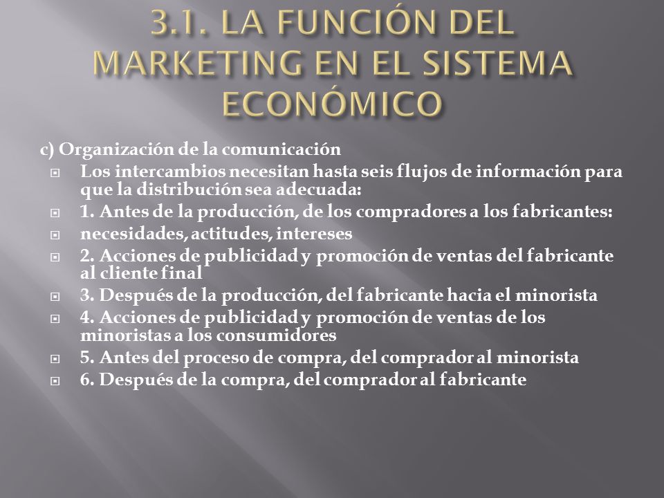 3.1. LA FUNCIÓN DEL MARKETING EN EL SISTEMA ECONÓMICO