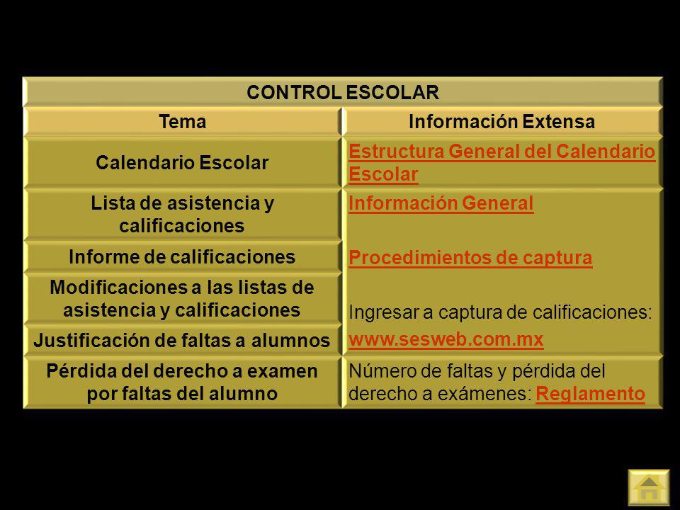 Estructura General del Calendario Escolar