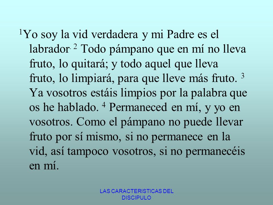 LAS CARACTERISTICAS DEL DISCIPULO
