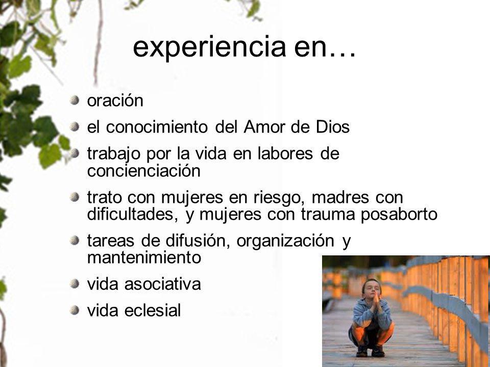 experiencia en… oración el conocimiento del Amor de Dios