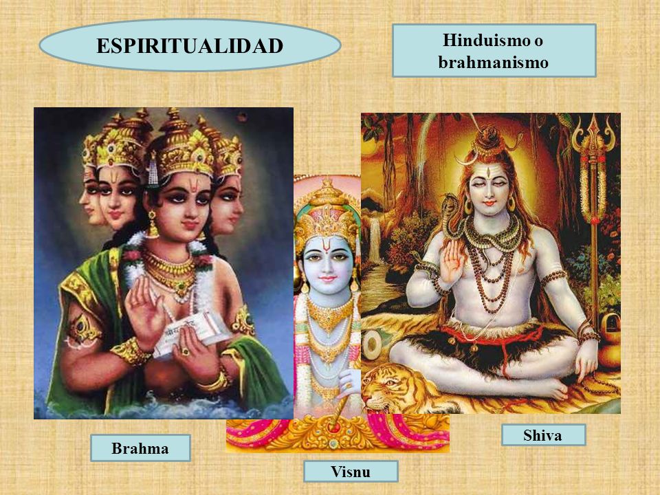 ESPIRITUALIDAD Hinduismo o brahmanismo Shiva Brahma Visnu