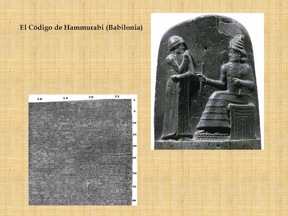 El Código de Hammurabi (Babilonia)
