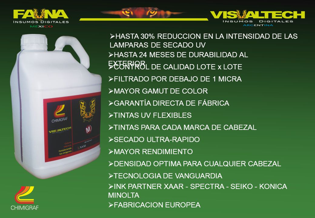 HASTA 30% REDUCCION EN LA INTENSIDAD DE LAS LAMPARAS DE SECADO UV