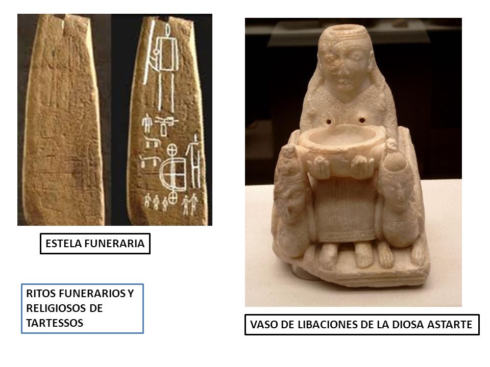 ESTELA FUNERARIA RITOS FUNERARIOS Y RELIGIOSOS DE TARTESSOS VASO DE LIBACIONES DE LA DIOSA ASTARTE
