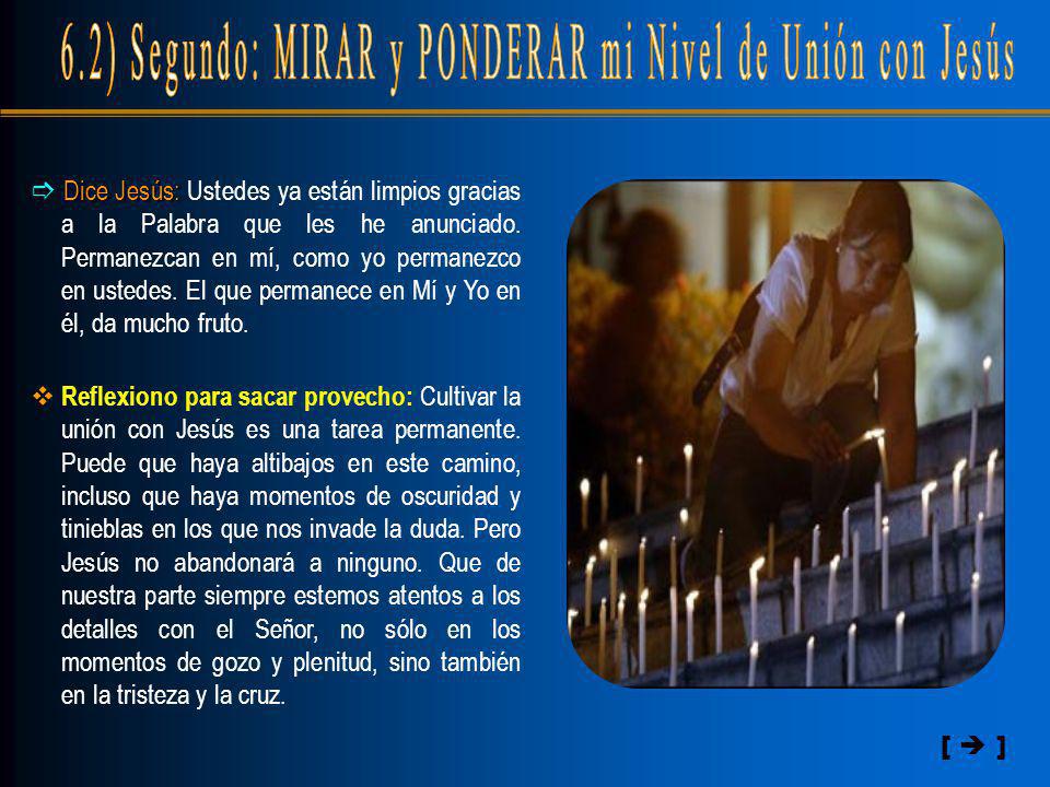 6.2) Segundo: MIRAR y PONDERAR mi Nivel de Unión con Jesús