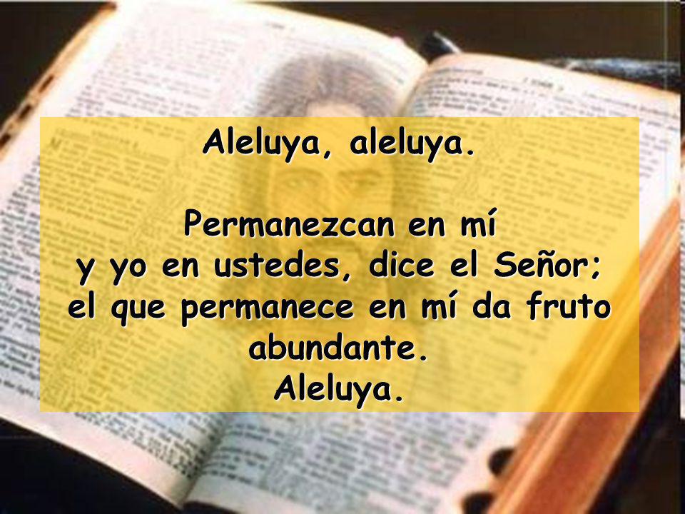 y yo en ustedes, dice el Señor; el que permanece en mí da fruto