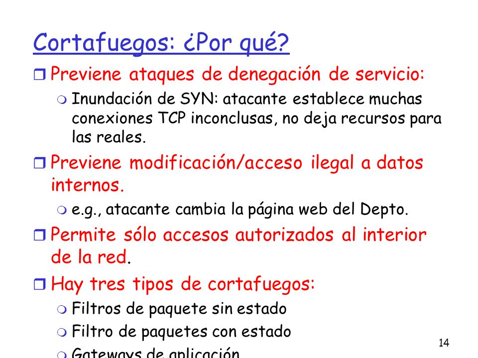 Cortafuegos: ¿Por qué Previene ataques de denegación de servicio: