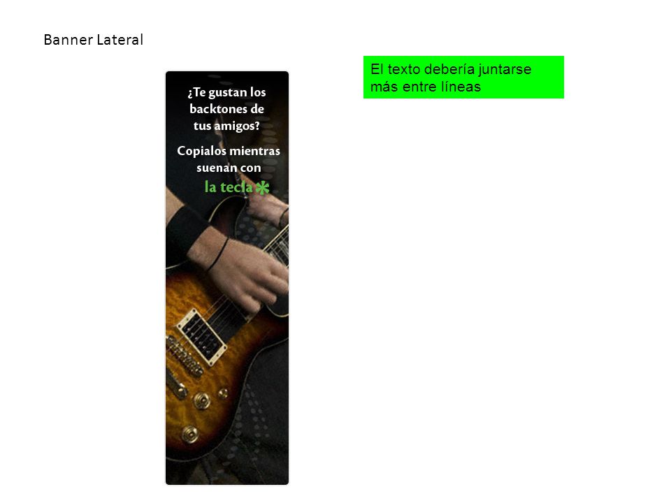 Banner Lateral El texto debería juntarse más entre líneas