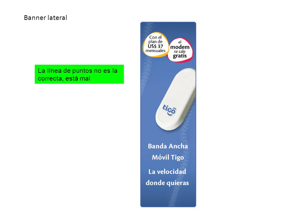 Banner lateral La línea de puntos no es la correcta, está mal
