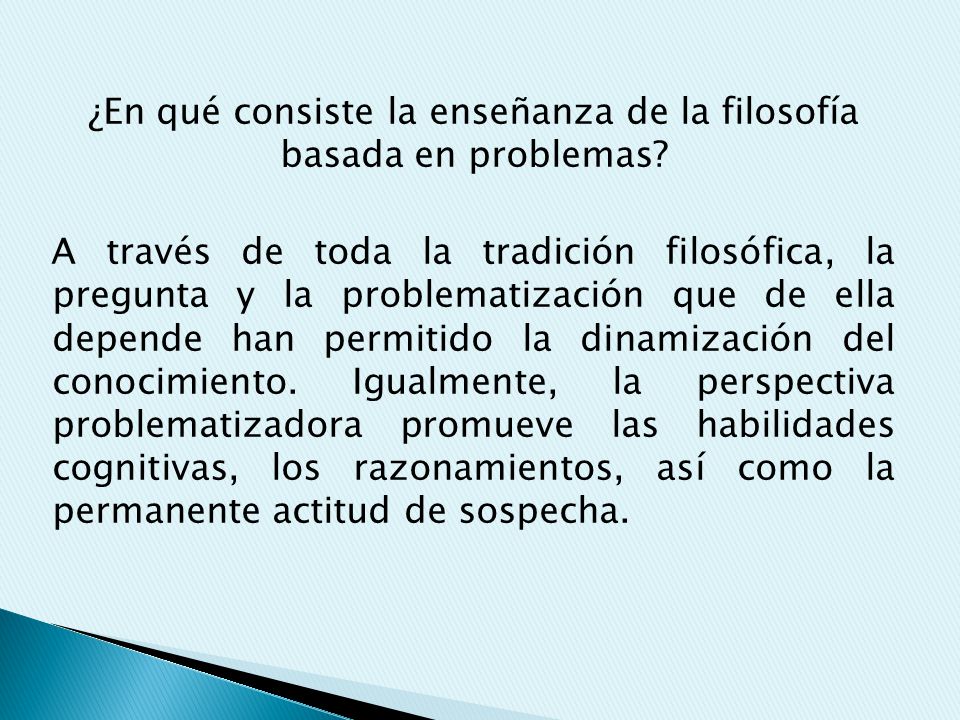 ¿En qué consiste la enseñanza de la filosofía basada en problemas