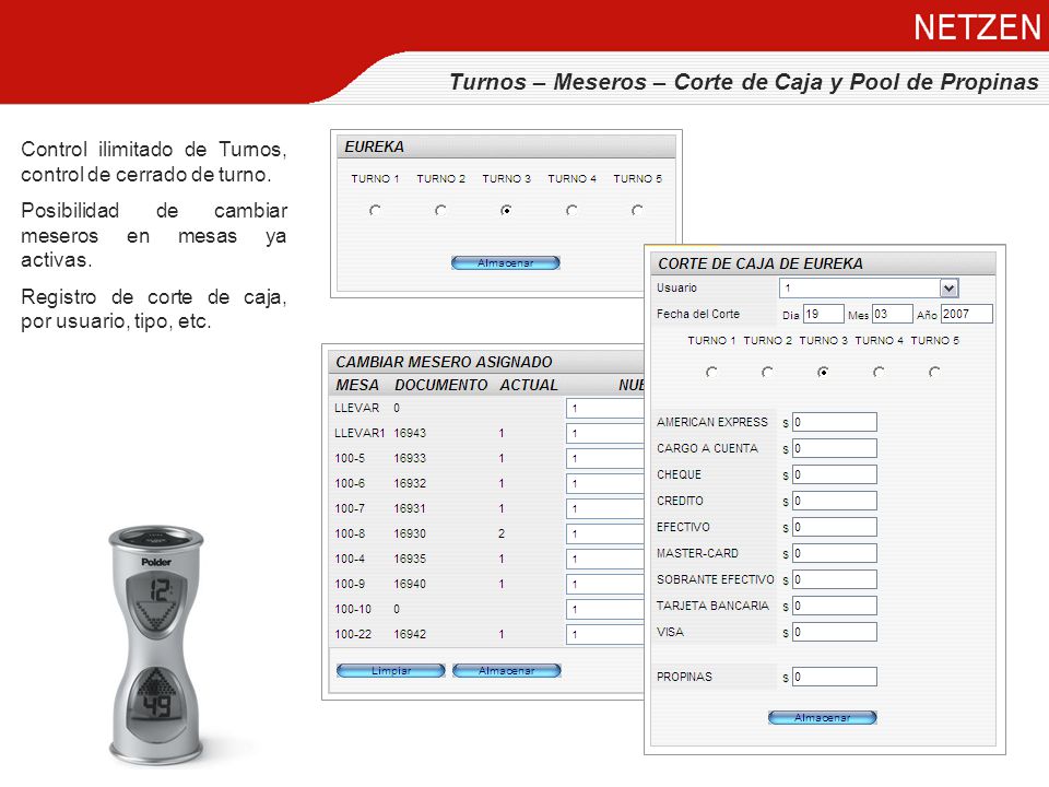 Turnos – Meseros – Corte de Caja y Pool de Propinas