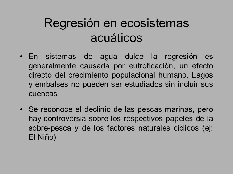Regresión en ecosistemas acuáticos
