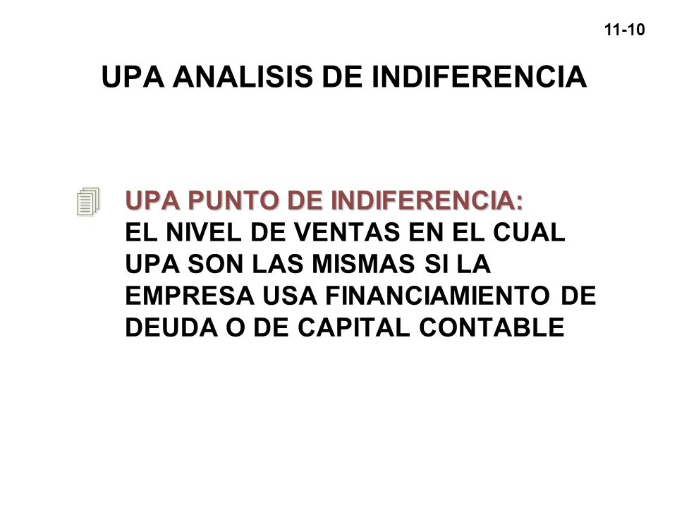 UPA ANALISIS DE INDIFERENCIA