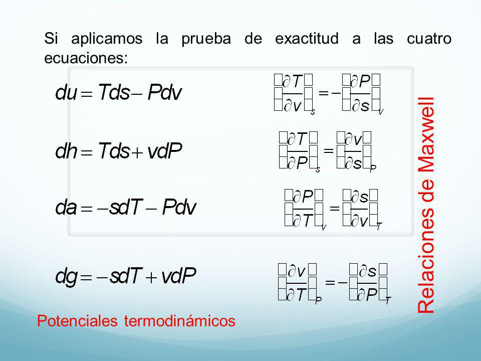 Si aplicamos la prueba de exactitud a las cuatro ecuaciones: