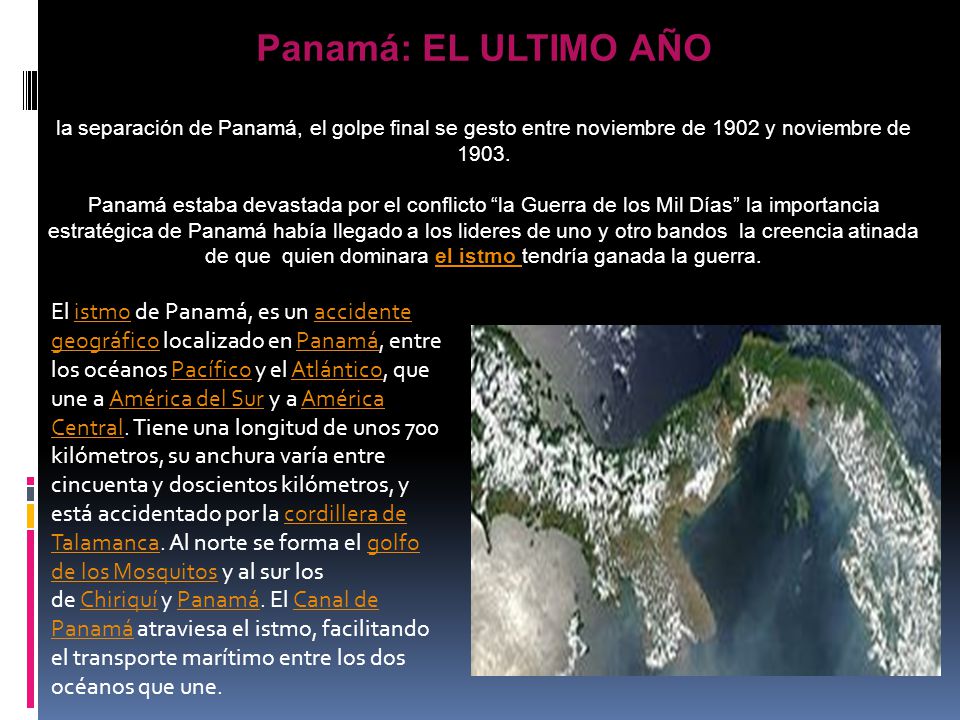 Panamá: EL ULTIMO AÑO la separación de Panamá, el golpe final se gesto entre noviembre de 1902 y noviembre de