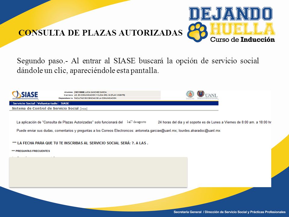 CONSULTA DE PLAZAS AUTORIZADAS
