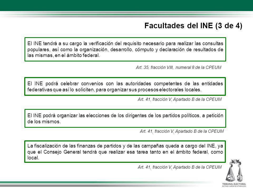 Facultades del INE (3 de 4)