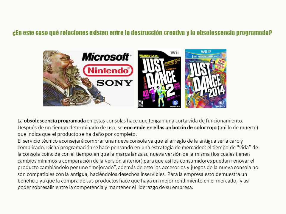 ¿En este caso qué relaciones existen entre la destrucción creativa y la obsolescencia programada