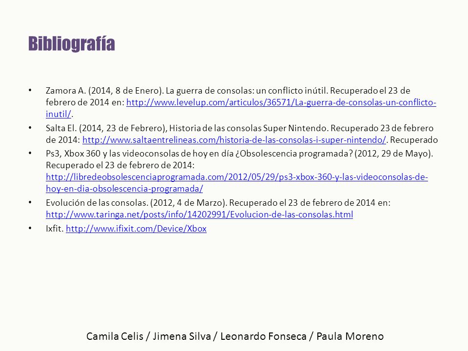 Camila Celis / Jimena Silva / Leonardo Fonseca / Paula Moreno