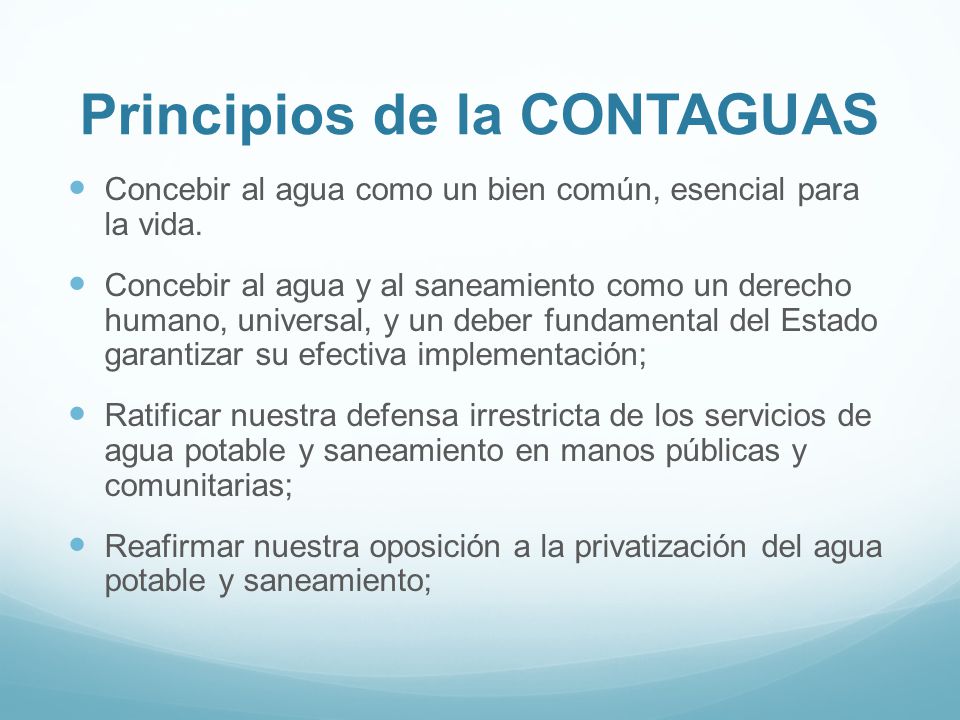 Principios de la CONTAGUAS