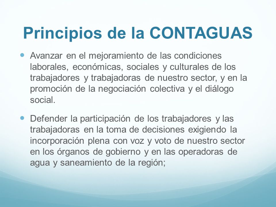 Principios de la CONTAGUAS