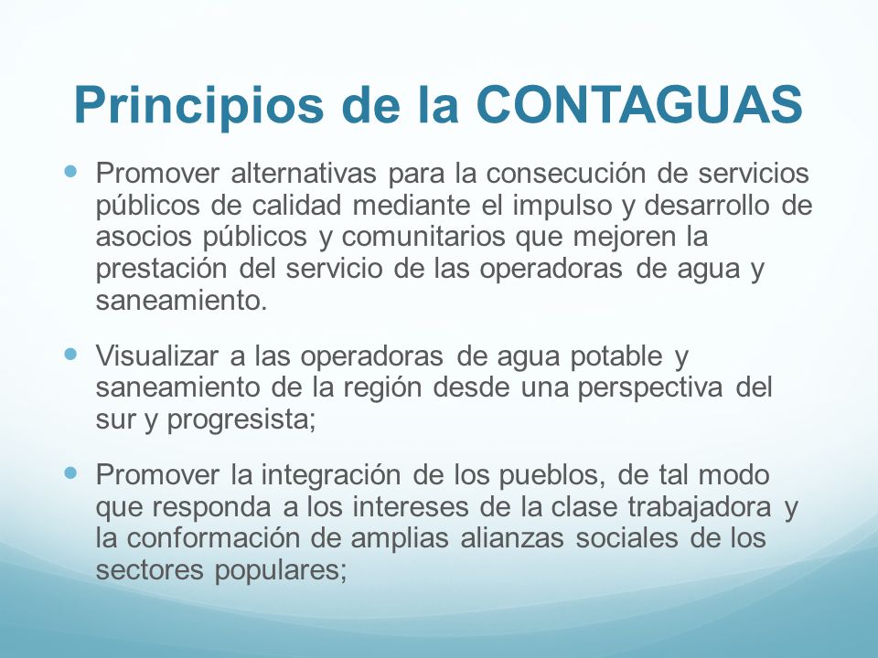 Principios de la CONTAGUAS