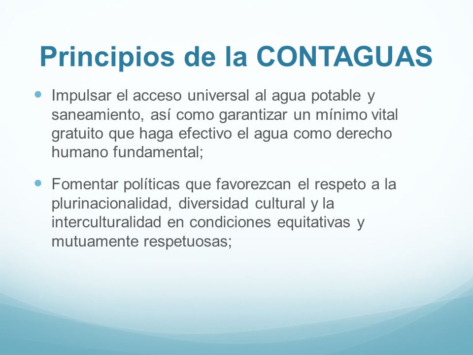 Principios de la CONTAGUAS