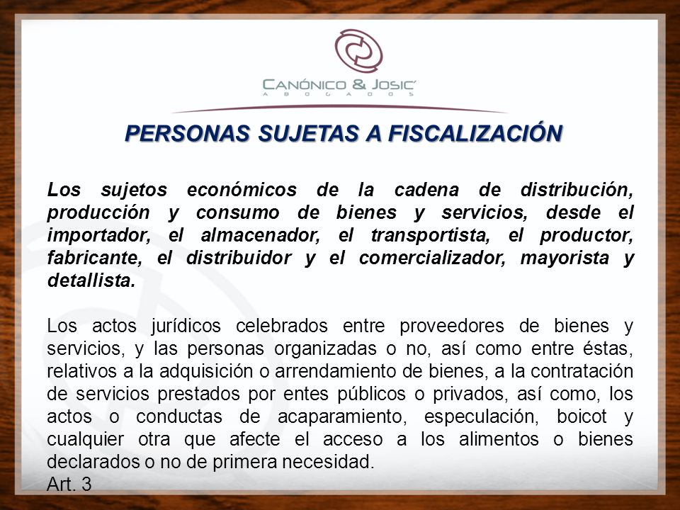 PERSONAS SUJETAS A FISCALIZACIÓN