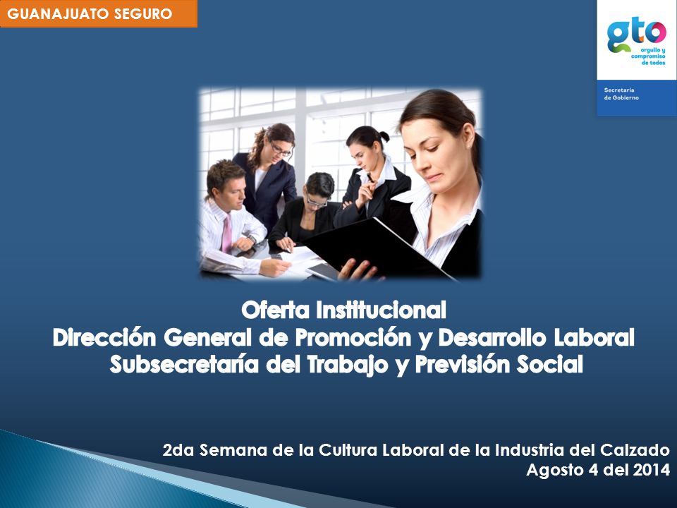 Oferta Institucional Dirección General de Promoción y Desarrollo Laboral Subsecretaría del Trabajo y Previsión Social