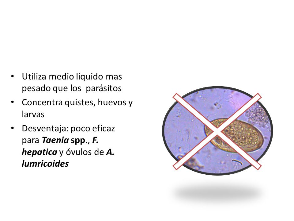 Técnica de Faust o de flotación con sulfato de zinc