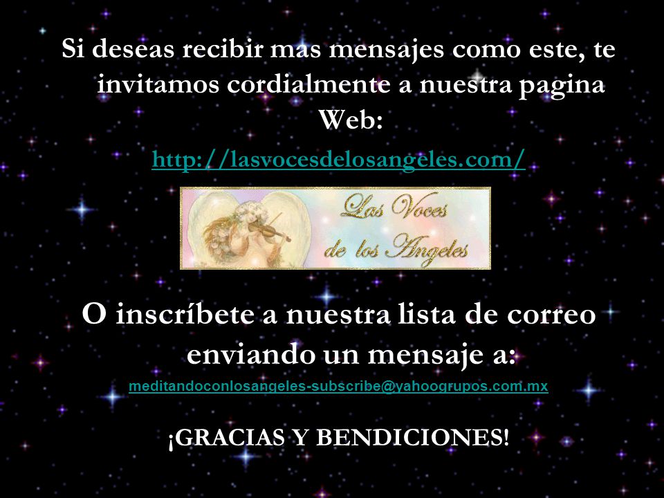O inscríbete a nuestra lista de correo enviando un mensaje a: