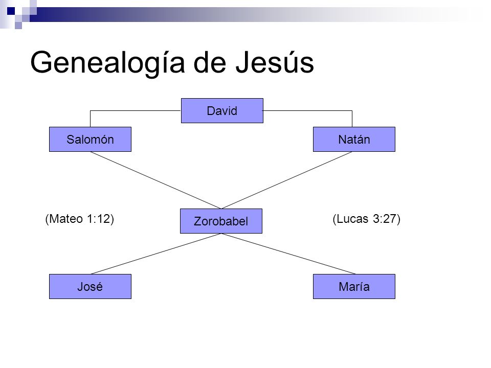 Genealogía de Jesús David Salomón Natán (Mateo 1:12) Zorobabel