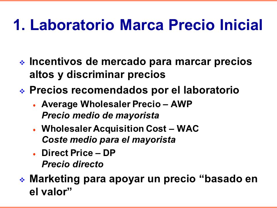 1. Laboratorio Marca Precio Inicial
