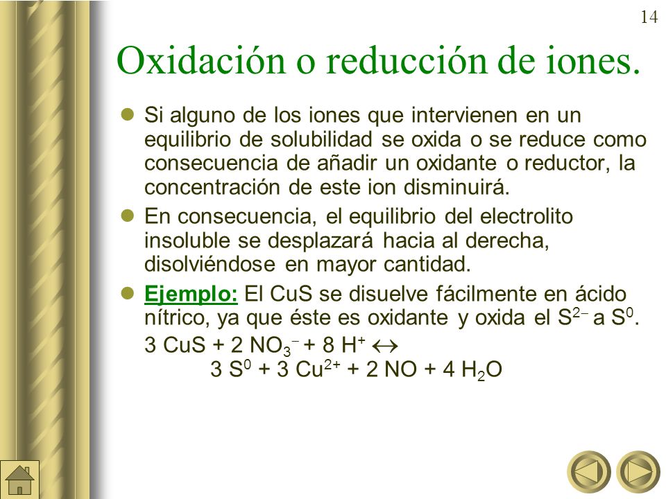 Oxidación o reducción de iones.