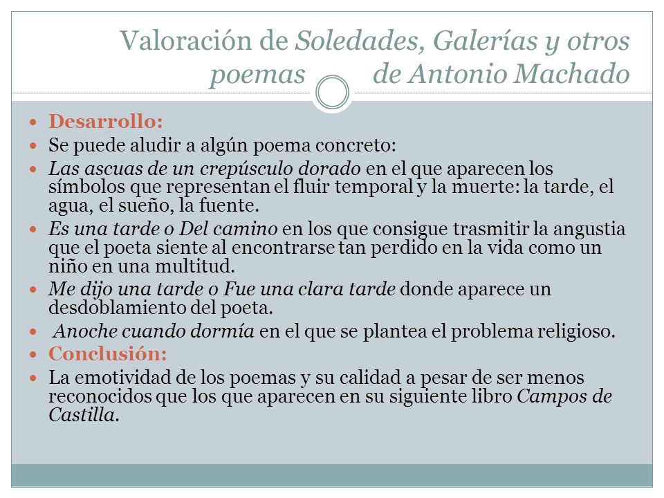 Valoración de Soledades, Galerías y otros poemas de Antonio Machado
