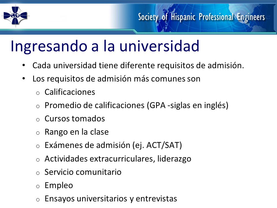 Ingresando a la universidad