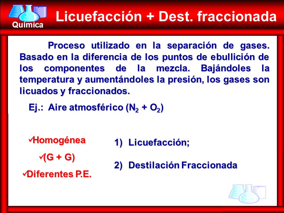 Licuefacción + Dest. fraccionada