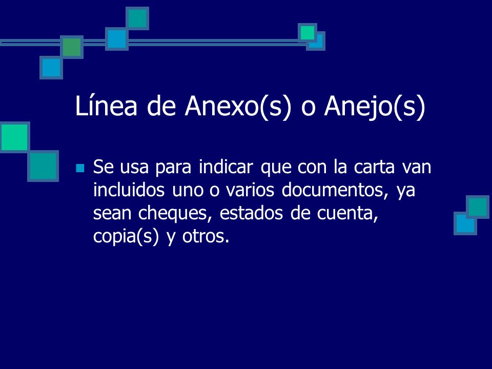 Línea de Anexo(s) o Anejo(s)