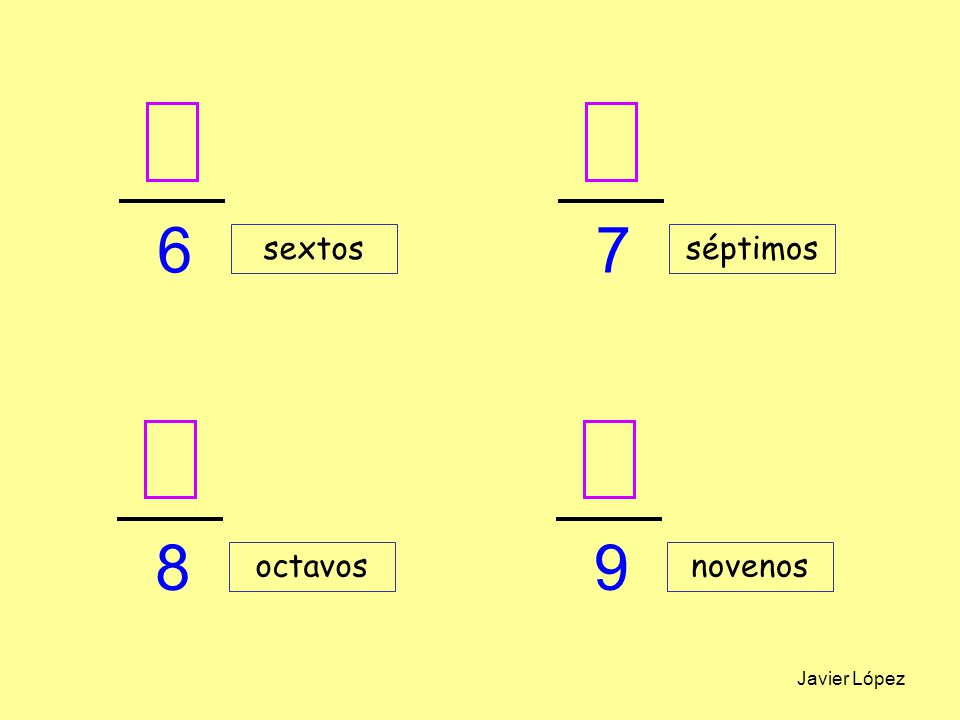 6 7 sextos séptimos 8 9 octavos novenos Javier López