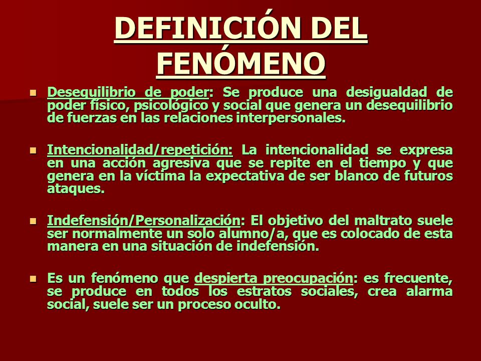 DEFINICIÓN DEL FENÓMENO