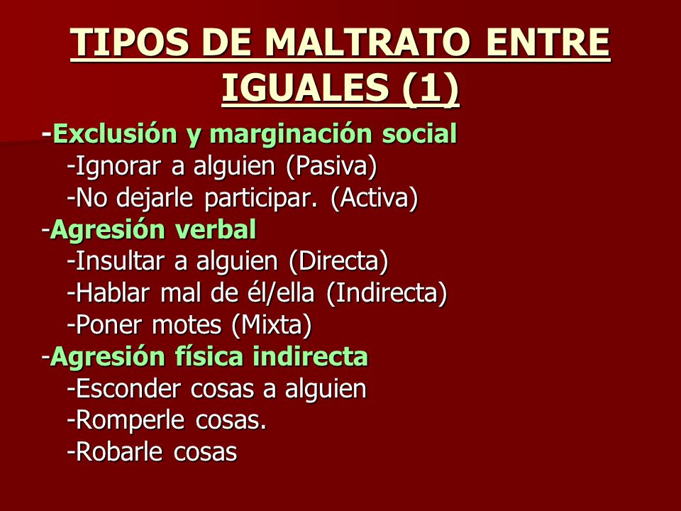 TIPOS DE MALTRATO ENTRE IGUALES (1)