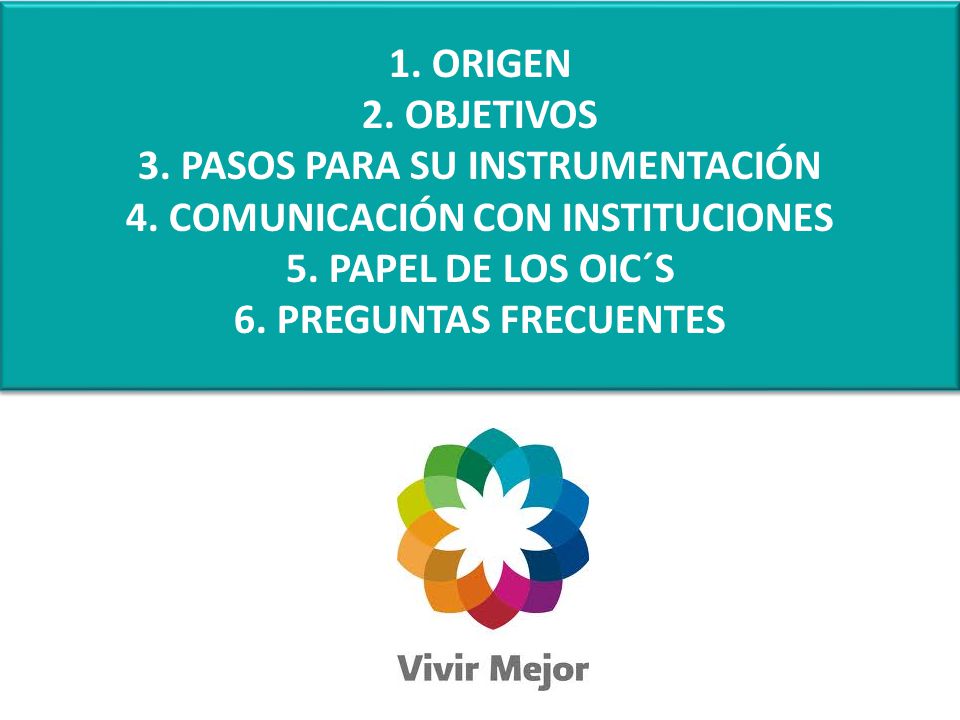 1. ORIGEN 2. objetivos 3. Pasos para su instrumentación 4