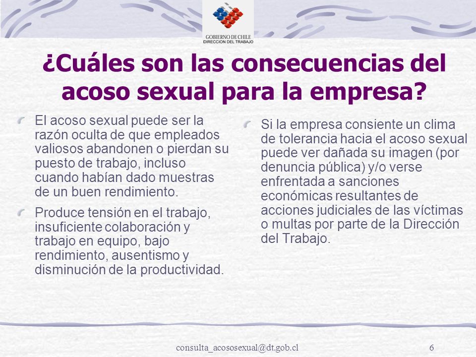 ¿Cuáles son las consecuencias del acoso sexual para la empresa