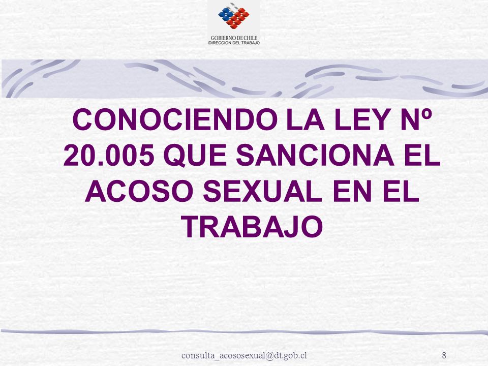 CONOCIENDO LA LEY Nº QUE SANCIONA EL ACOSO SEXUAL EN EL TRABAJO