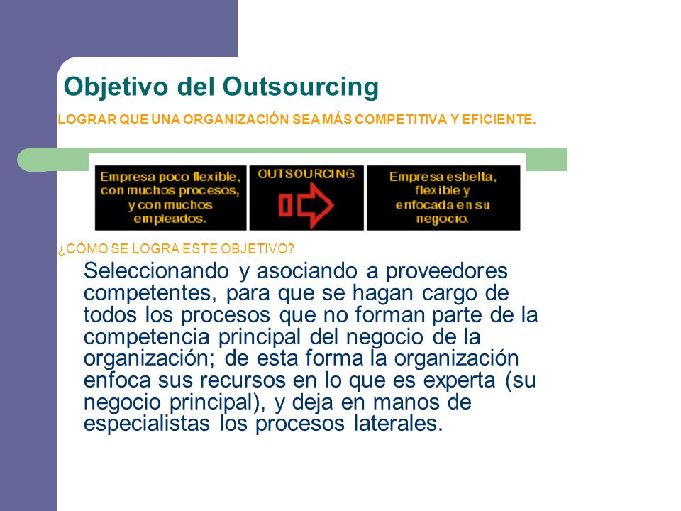 Objetivo del Outsourcing
