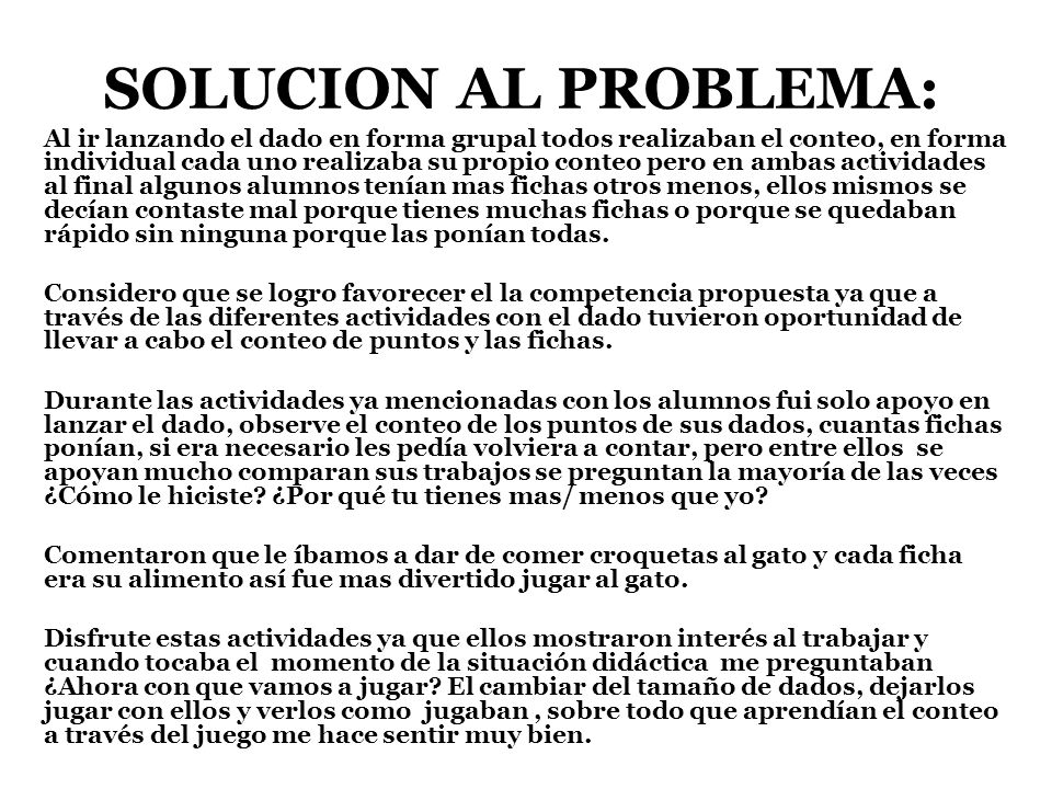 SOLUCION AL PROBLEMA: