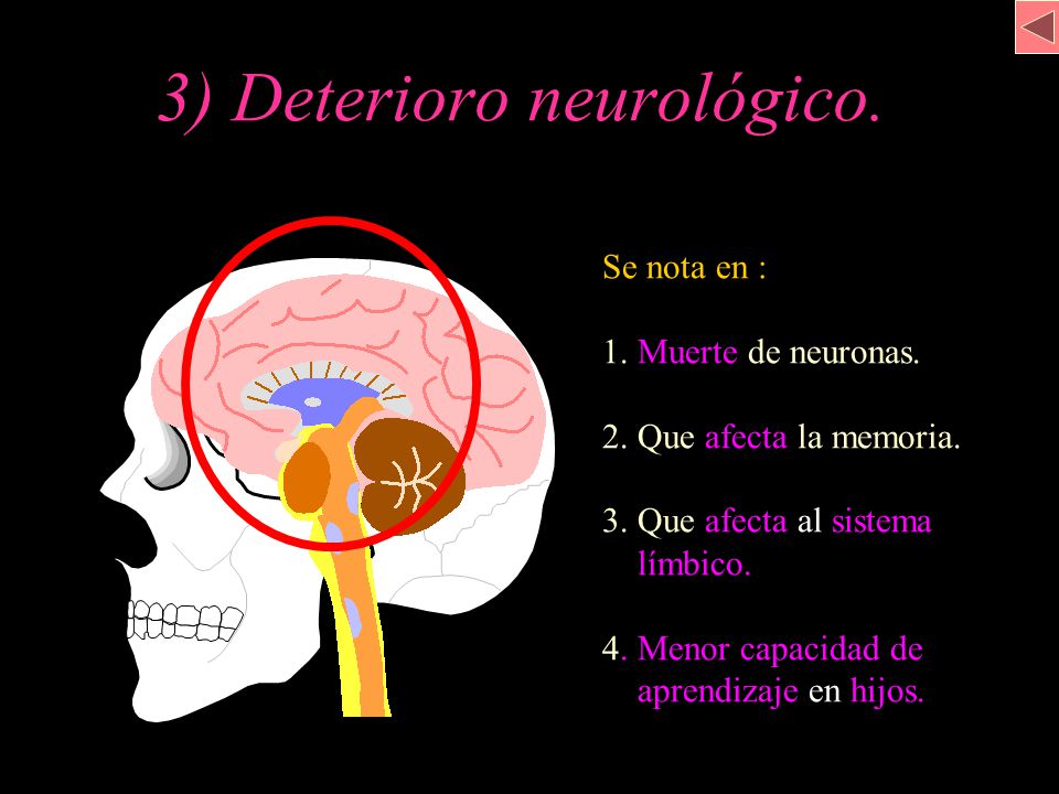 3) Deterioro neurológico.